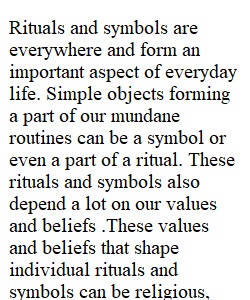 Week 1 Assignment : Traditions and Customs: How Rituals and Symbols Reveal Cultural Norms and Values